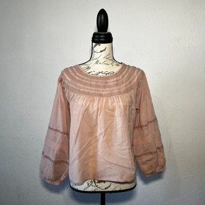 Dusty Rose Balloon Sleeve Top - GAP - M